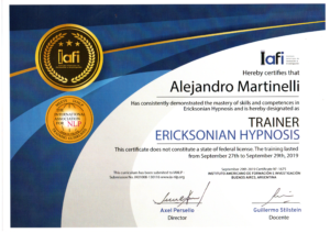 1 Trainer en Hipnosis Ericksoniana